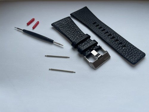 Diesel watch black leather - black,