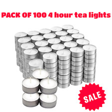 Tea Lights Candles 4 Hour 100 Long Burn Night Light Candles Unscented Tealights