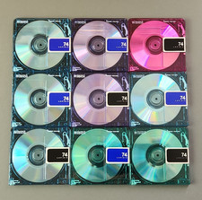 9 used DENON Lapisia 74 min MiniDiscs Rare Collectable Color Design