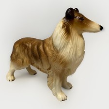 Vintage Collie Dog Figurine 25cm Ceramic Porcelain Made in England Home Decor