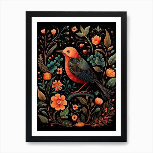 Folk bird illustration - folk,