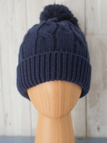 Cable knit beanie bobble hat - cable,