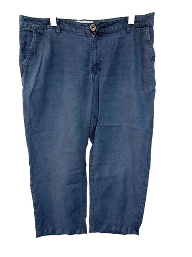 Fatface blue linen - linen, cropped