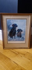 John Trickett Limited Edition Print Black Labradors Signed Framed