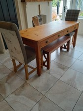 Large Antique Science Laboratory Pine 2-drawer Table