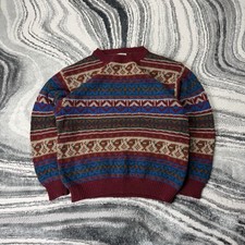 Vintage United Colors Of Benetton Chunky Shetland Wool Fair Isle Jumper Italy M