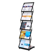 5 Layers Foldable Magazine Display Racks Brochure Stand Catalog Literature Rack