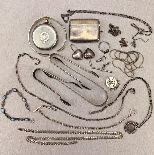 Job lot silver jewellery and - silver,