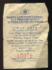Vintage 1978 Old Time Bluegrass Celebration Concert Ticket Stub  Tampa FL