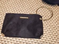 Dorothy Perkins Clutch Bag In Black With Gold Detail 