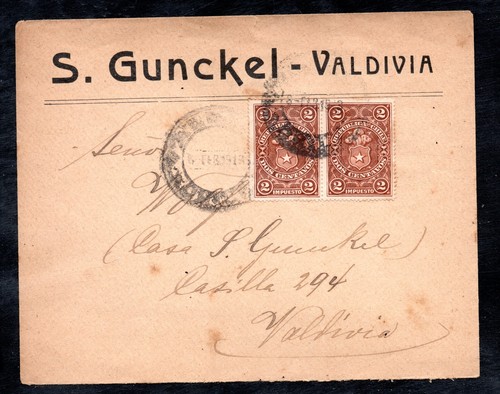 Chile cover stamp revenue - chile,,