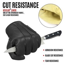 Cut Resistant Leather Gloves Level 3 Work Safety Protection Stab Resistant Grip 