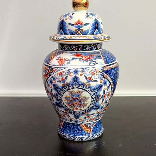 Japanese blue white floral - blue,