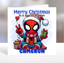 SPIDERMAN Personalised Christmas Card - Spiderman Christmas Card - Marvel