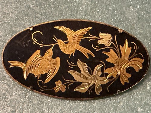 Vintage spanish damascene oval - spanish,