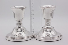 Sterling Silver Short Candlesticks 3 inch, Birmingham 1970