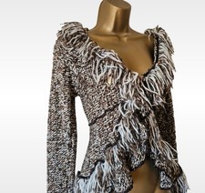 Zone Bleue French vintage Y2k designer fringe knitted jumper size S-M