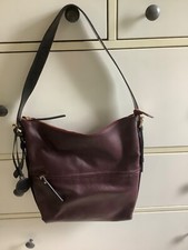 Ashwood Leather - Burgandy  over arm/shoulder bag with black detailing - New