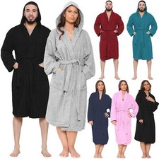 Unisex Luxury Egyptian Cotton Towelling Bathrobe Men Dressing Soft Gown Towel