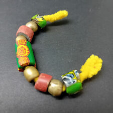 AFRICAN VENETIAN TRADE BEADS ANTIQUE MILLEFIORI TERRACOTTA GREENHEART METAL X9
