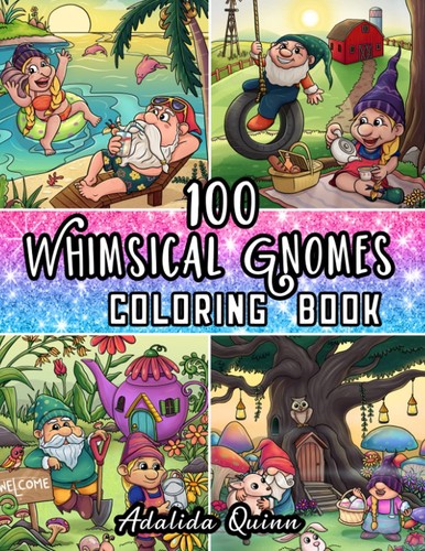 100 whimsical gnomes coloring - 100,
