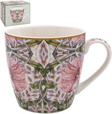 WILLIAM MORRIS PIMPERNEL PINK BREAKFAST CHINA TEA COFFEE MUG CUP IN GIFT BOX L&P