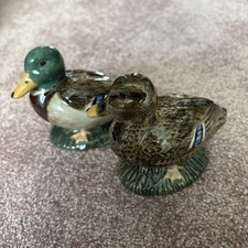 Collectable quail pottery mallard ducks salt and pepper set