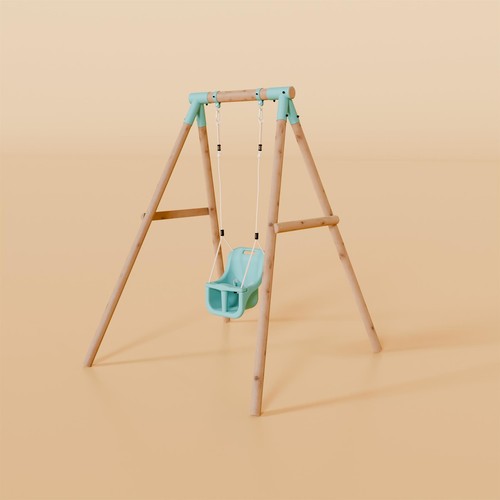 Single wooden baby swing - baby,