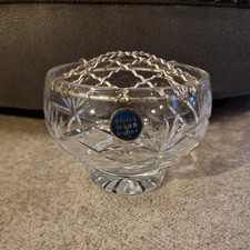 THOS WEBB CUT CRYSTAL ROSE POSY BOWL VASE BRITISH MADE