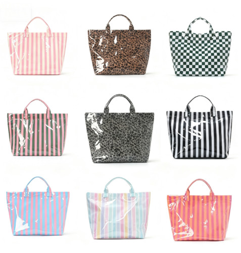 Women handbag pvc striped - women's,