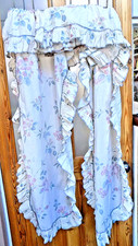 VINTAGE FLORAL FRILL CURTAINS TIE BACKS BUILT IN PELMET 96' WIDE 21' X 49' LONG