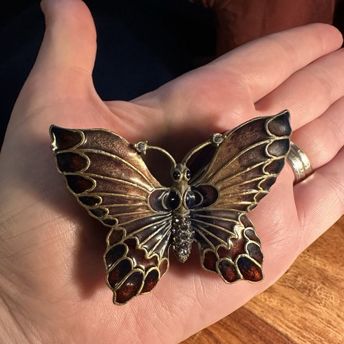 Vintage enamel butterfly - vintage,