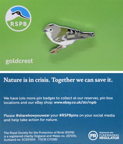 Rspb pin badge niic goldcrest - rspb,