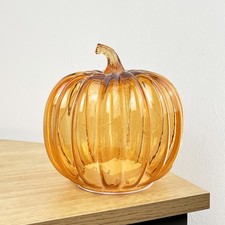 Glass Pumpkin Ornament LED