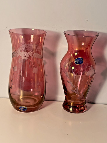 Two vintage bohemian glass - two,