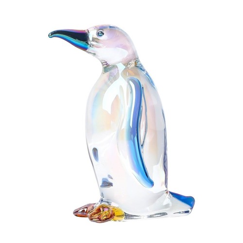 Blue crystal penguin figurine - blue,