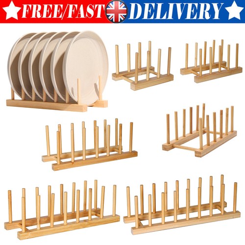Bamboo wooden dish rack plate - bamboo,