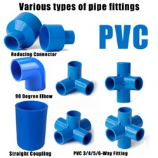 Blue PVC Metric Plumbing Fittings Pipe For Aquarium Fish Tank Pond Solvent Weld