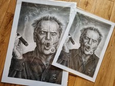 JACK NICHOLSON A3 GRAPHITE DRAWING LIMITED NUMBERED PRINT