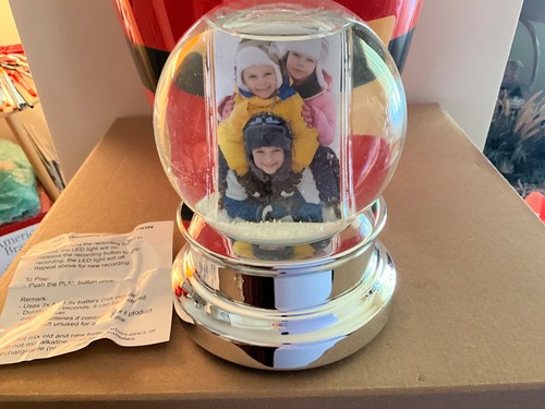 Glass photo snow globe insert - glass,