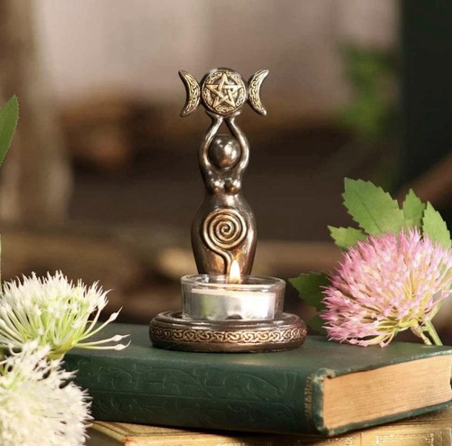 Triple goddess tealight holder - triple,