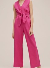 Mango pink 100% linen jumpsuit