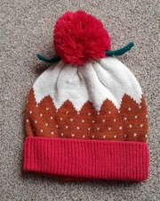 Christmas Pudding Bobble Hat.