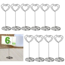 2~20PCS Heart Pattern Table Number Name Card Holders Photo Stand Note Memo Clips