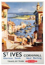 Vintage St Ives Cornwall - Glorious sand Art Railways Travel Poster A1/A2/A3/A4