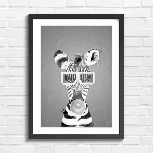 Fun zebra with glasses - fun,