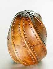Hand Carved Coquille Coquilla Wooden Nut Egg Box 12cm high