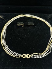 Christian Dior vintage Multicolour Ball Rope Gold Silver logo collar necklace