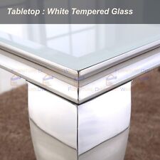 FurnitureDW Luxury Louis Chrome Dining Table 1.5m - 2m Marble Tempered Glass Top
