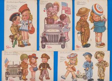 set of 5 old cards WW2 World